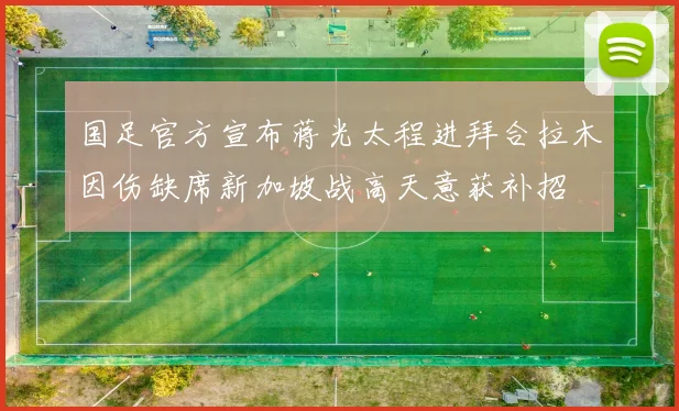 国足官方宣布蒋光太程进拜合拉木因伤缺席新加坡战高天意获补招